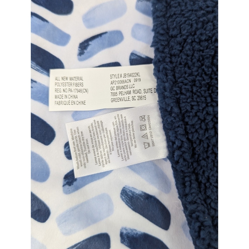 Just Born Narwhal blue large Baby large 24" Security Blanket lovey chevron - Picture 6 of 8